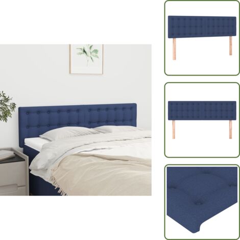 Cabecero de cama de tela - vidaXL Cabeceros tela azul 144x5x78/88 cm - Cabecero de cama de madera