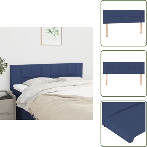 Cabecero de cama de tela - vidaXL Cabeceros tela azul 144x5x78/88 cm - Cabecero de cama de madera