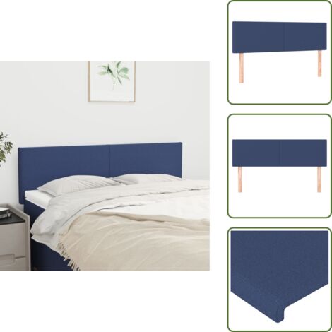 Cabecero de cama de tela - vidaXL Cabeceros tela azul 144x5x78/88 cm - Cabecero de cama de madera