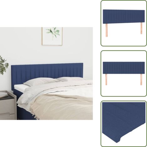 Cabecero de cama de tela - vidaXL Cabeceros tela azul 144x5x78/88 cm - Cabecero de cama de madera