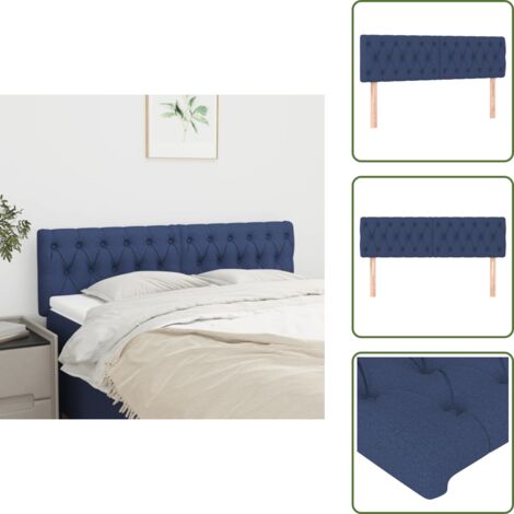 Cabecero de cama de tela - vidaXL Cabeceros tela azul 144x7x78/88 cm - Cabecero de cama de madera