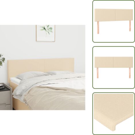 Cabecero de cama de tela - vidaXL Cabeceros tela crema 144x5x78/88 cm - Cabecero de cama de madera