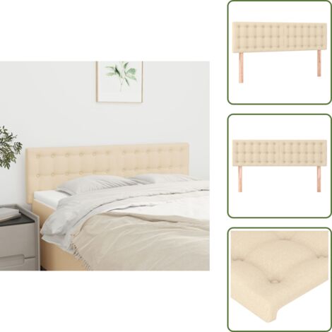 Cabecero de cama de tela - vidaXL Cabeceros tela crema 144x5x78/88 cm - Cabecero de cama de madera