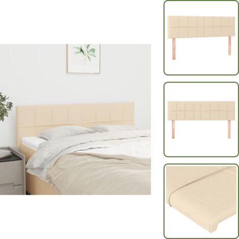 Cabecero de cama de tela - vidaXL Cabeceros tela crema 144x5x78/88 cm - Cabecero de cama de madera