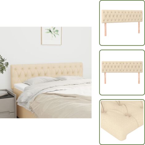 Cabecero de cama de tela - vidaXL Cabeceros tela crema 144x7x78/88 cm - Cabecero de cama de madera