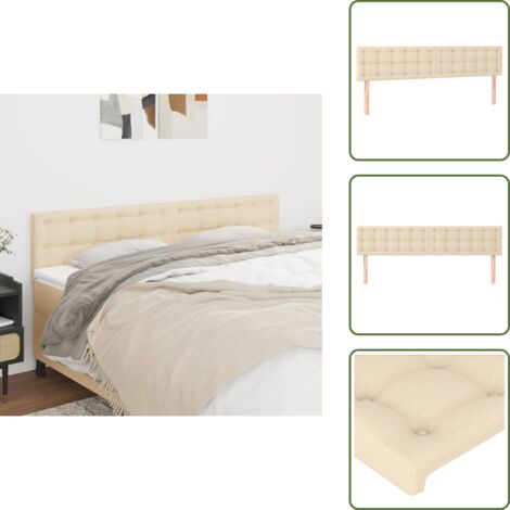 Cabecero de cama de tela - vidaXL Cabeceros tela crema 160x5x78/88 cm -