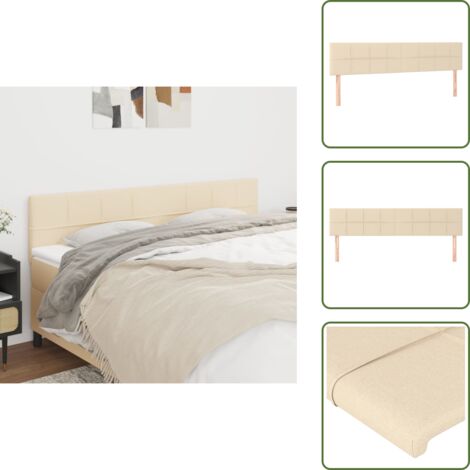 Cabecero de cama de tela - vidaXL Cabeceros tela crema 160x5x78/88 cm -
