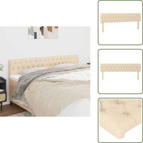 Cabecero de cama de tela - vidaXL Cabeceros tela crema 180x7x78/88 cm - Cabecero de cama de madera