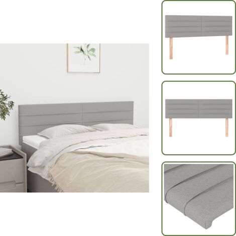 Cabecero de cama de tela - vidaXL Cabeceros tela gris claro 144x5x78/88 cm - Cabecero de cama de madera