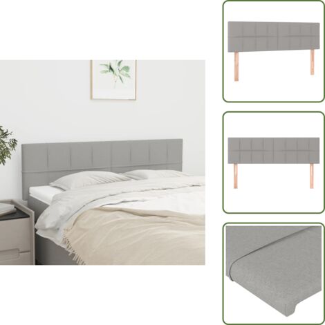 Cabecero de cama de tela - vidaXL Cabeceros tela gris claro 144x5x78/88 cm - Cabecero de cama de madera