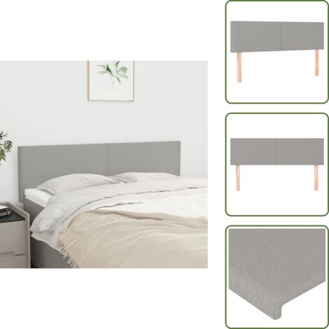 Cabecero de cama de tela - vidaXL Cabeceros tela gris claro 144x5x78/88 cm - Cabecero de cama de madera