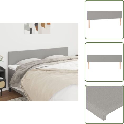 Cabecero de cama de tela - vidaXL Cabeceros tela gris claro 180x5x78/88 cm - Cabecero de cama de madera
