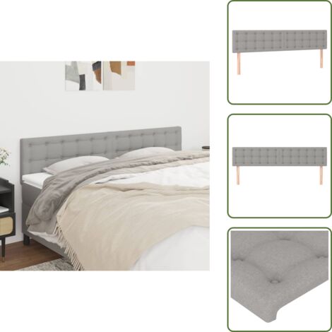 Cabecero de cama de tela - vidaXL Cabeceros tela gris claro 180x5x78/88 cm - Cabecero de cama de madera
