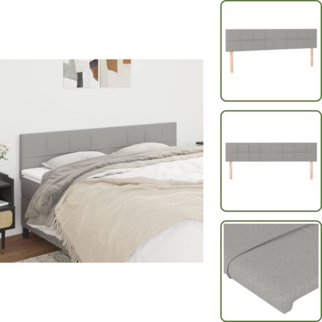 Cabecero de cama de tela - vidaXL Cabeceros tela gris claro 180x5x78/88 cm - Cabecero de cama de madera