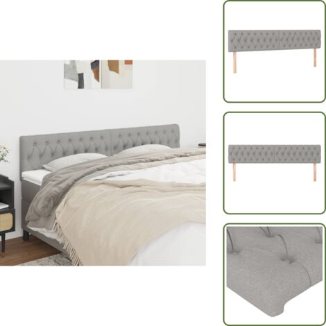 Cabecero de cama de tela - vidaXL Cabeceros tela gris claro 200x7x78/88 cm - Cabecero de cama de madera