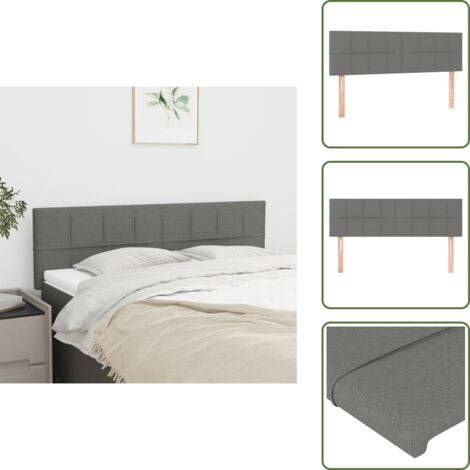 Cabecero de cama de tela - vidaXL Cabeceros tela gris oscuro 144x5x78/88 cm - Cabecero de cama de madera