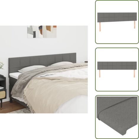 Cabecero de cama de tela - vidaXL Cabeceros tela gris oscuro 160x5x78/88 cm - Cabecero de cama de madera