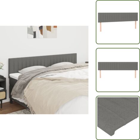 Cabecero de cama de tela - vidaXL Cabeceros tela gris oscuro 160x5x78/88 cm - Cabecero de cama de madera