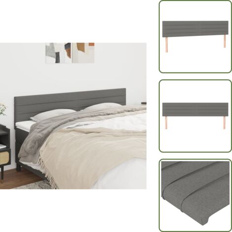 Cabecero de cama de tela - vidaXL Cabeceros tela gris oscuro 180x5x78/88 cm - Cabecero de cama de madera