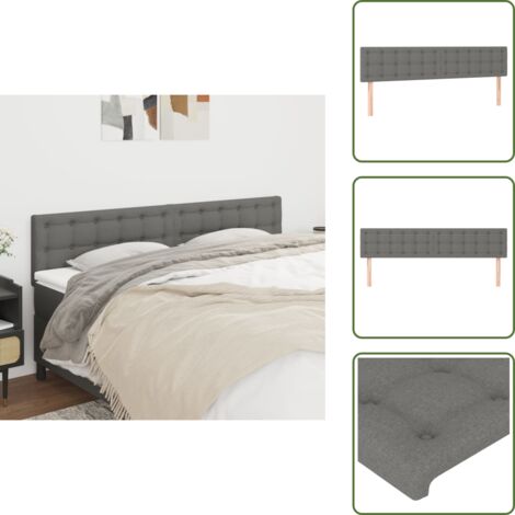 Cabecero de cama de tela - vidaXL Cabeceros tela gris oscuro 200x5x78/88 cm - Cabecero de cama de madera