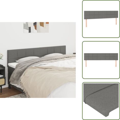 Cabecero de cama de tela - vidaXL Cabeceros tela gris oscuro 200x5x78/88 cm - Cabecero de cama de madera
