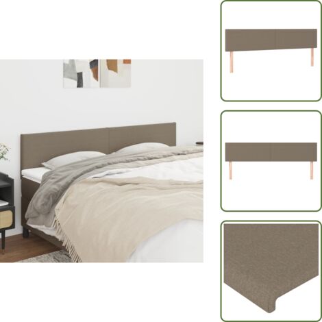 Cabecero de cama de tela - vidaXL Cabeceros tela gris taupe 200x5x78/88 cm - Cabecero de cama de madera