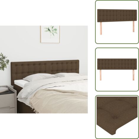 Cabecero de cama de tela - vidaXL Cabeceros tela marrón oscuro 144x5x78/88 cm -
