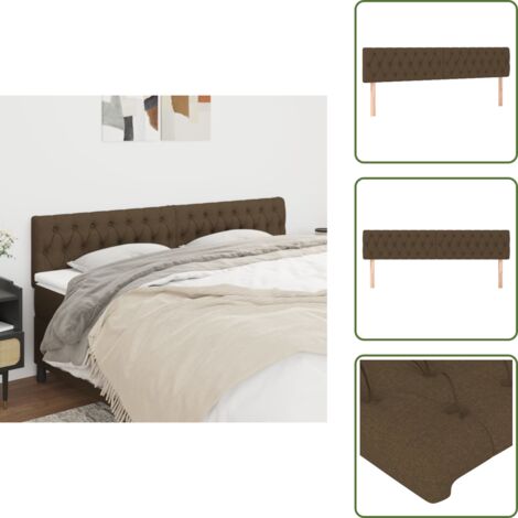 Cabecero de cama de tela - vidaXL Cabeceros tela marrón oscuro 180x7x78/88 cm - Cabecero de cama de madera
