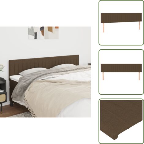 Cabecero de cama de tela - vidaXL Cabeceros tela marrón oscuro 200x5x78/88 cm - Cabecero de cama de madera