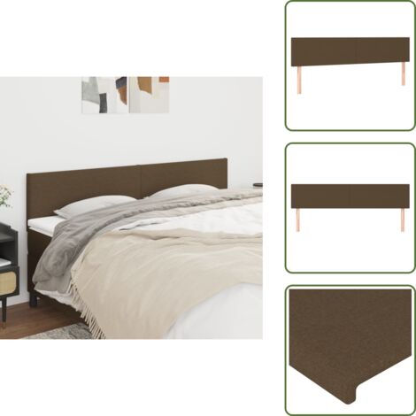 Cabecero de cama de tela - vidaXL Cabeceros tela marrón oscuro 200x5x78/88 cm - Cabecero de cama de madera