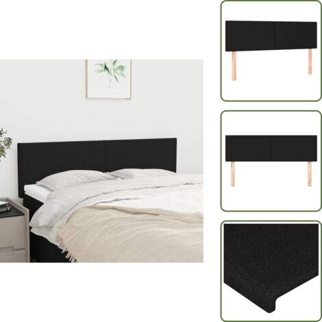 Cabecero de cama de tela - vidaXL Cabeceros tela negro 144x5x78/88 cm - Cabecero de cama de madera