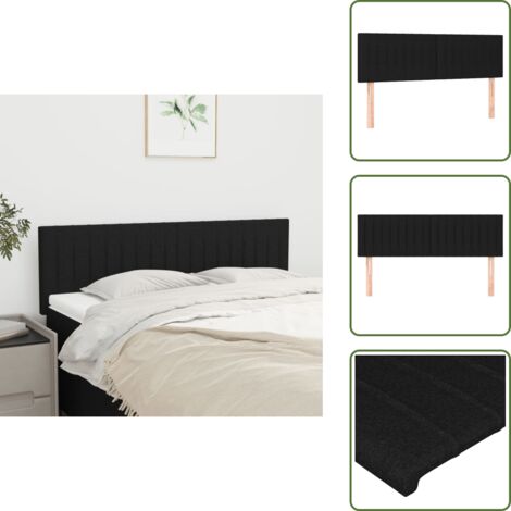 Cabecero de cama de tela - vidaXL Cabeceros tela negro 144x5x78/88 cm - Cabecero de cama de madera