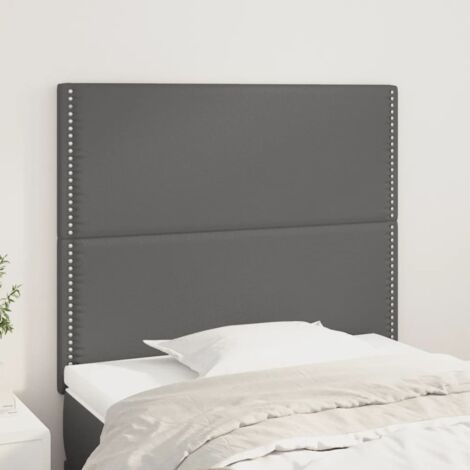 Cabecero de cama gris 90x5x118/128 cm piel sintética vidaXL