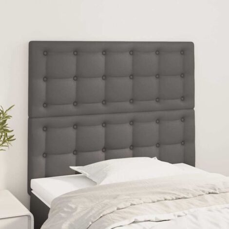 Cabecero de cama gris 90x5x118/128 cm piel sintética vidaXL