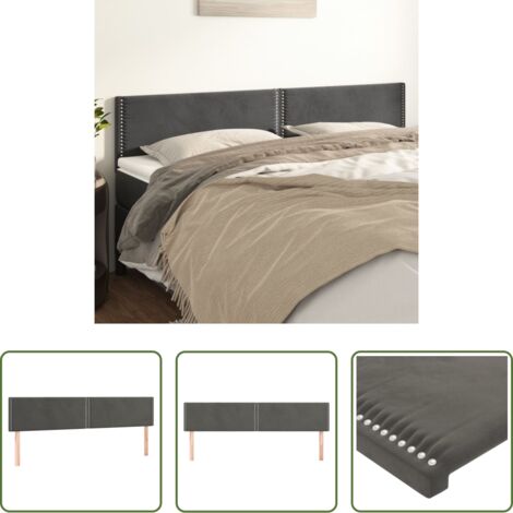 Cabecero de cama gris -  Cabeceros terciopelo gris oscuro 180x5x78/88 cm