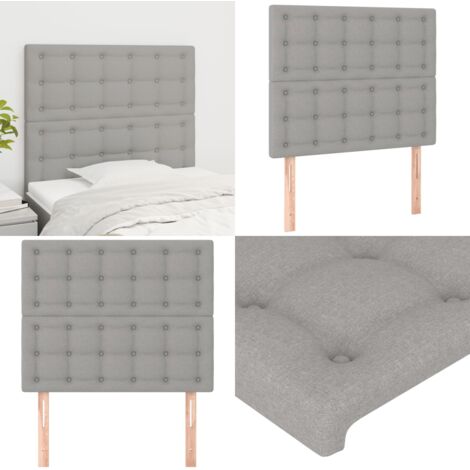 Cabecero de cama gris claro 100x5x118/128 cm Tela - Cabecero de cama - Cabecero de cama ajustable