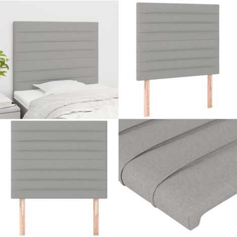 Cabecero de cama gris claro 100x5x118/128 cm Tela - Cabecero de cama - Cabecero de cama ajustable