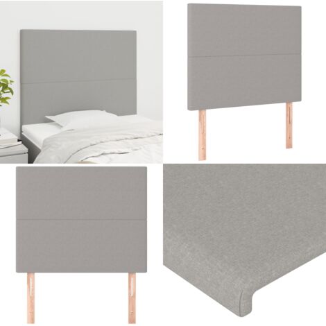Cabecero de cama gris claro 100x5x118/128 cm Tela - Cabecero de cama - Cabecero de cama ajustable