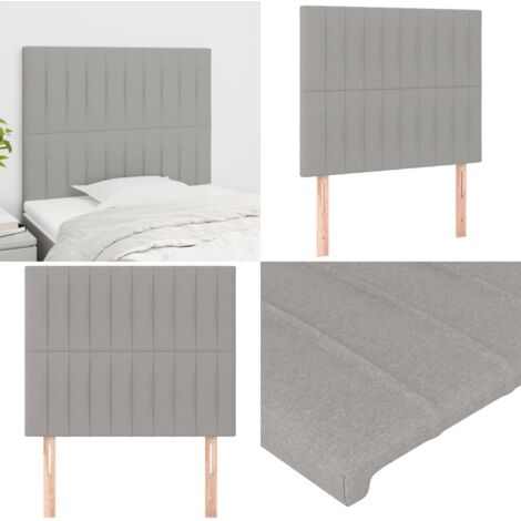 Cabecero de cama gris claro 100x5x118/128 cm Tela - Cabecero de cama - Cabecero de cama ajustable