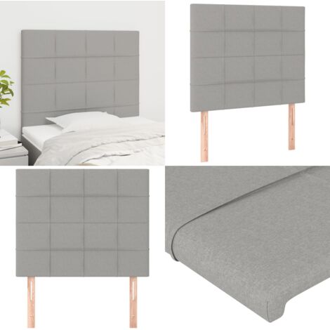Cabecero de cama gris claro 100x5x118/128 cm Tela - Cabecero de cama - Cabecero de cama ajustable