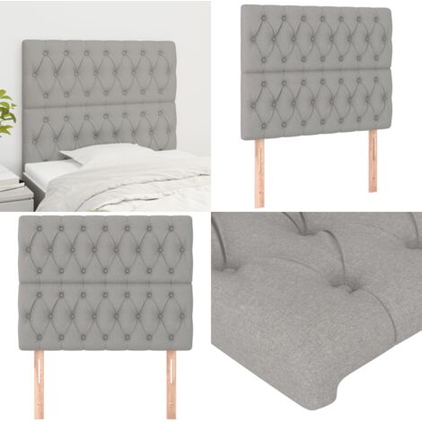 Cabecero de cama gris claro 100x7x118/128 cm de tela - Cabecero de cama - Cabecero de cama ajustable