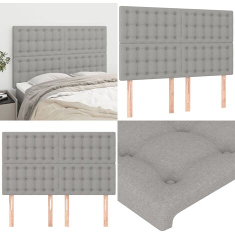 Cabecero de cama gris claro 144x5x118/128 cm de tela - Cabecero de cama - Cabecero de cama ajustable