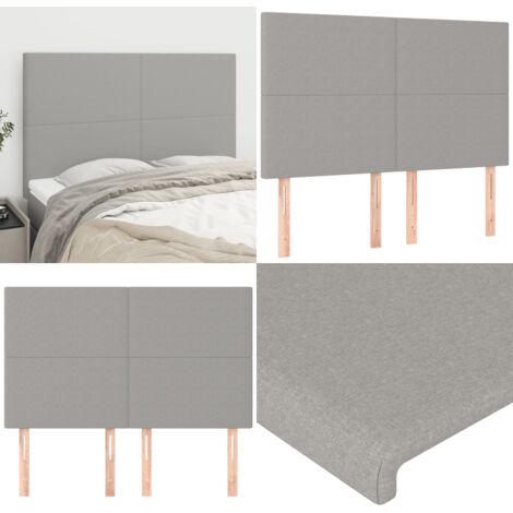 Cabecero de cama gris claro 144x5x118/128 cm de tela - Cabecero de cama - Cabecero de cama ajustable