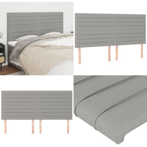 Cabecero de cama gris claro 180x5x118/128 cm de tela - Cabecero de cama - Cabecero de cama ajustable
