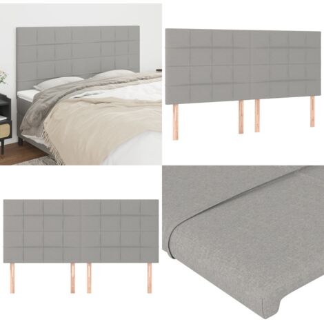 Cabecero de cama gris claro 180x5x118/128 cm de tela - Cabecero de cama - Cabecero de cama ajustable