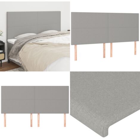 Cabecero de cama gris claro 180x5x118/128 cm de tela - Cabecero de cama - Cabecero de cama ajustable