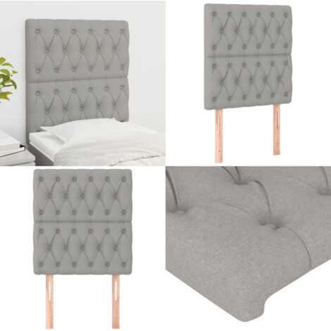 Cabecero de cama gris claro 80x7x118/128 cm Tela - Cabecero de cama - Cabecero de cama ajustable