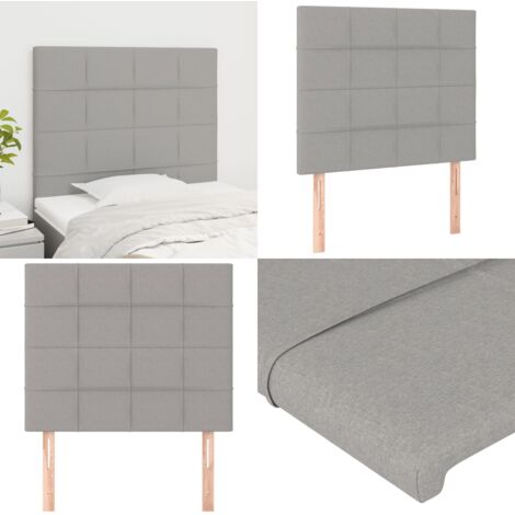 Cabecero de cama gris claro 90x5x118/128 cm Tela - Cabecero de cama - Cabecero de cama ajustable