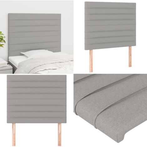 Cabecero de cama gris claro 90x5x118/128 cm Tela - Cabecero de cama - Cabecero de cama ajustable