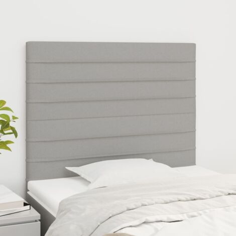 Cabecero de cama gris claro 90x5x118/128 cm Tela vidaXL